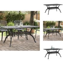Table de jardin noir 150x90x72 cm aluminium coulé - Table De Jardin - Mobilier De Jardin - Table Extérieure - Table Aluminium - Table Design