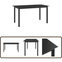 Table de jardin Noir 150x90x74 cm Aluminium et verre - Table De Jardin - Mobilier De Jardin - Table Extérieure - Table D'extérieur - Table Aluminium