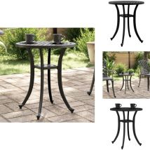 Table de jardin noir Ø48x53 cm aluminium coulé - Table De Jardin - Table Extérieure - Mobilier De Jardin - Table Ronde - Aluminium