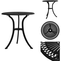 Table de jardin Noir 62x62x65 cm Aluminium coulé - Table De Jardin - Table Extérieure - Mobilier De Jardin - Table Ronde - Aluminium