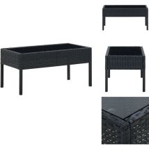 Table de jardin Noir 75x40x37 cm Résine tressée - Table De Jardin - Mobilier De Jardin - Table Extérieure - Table En Résine Tressée - Table Noire