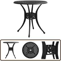 Table de jardin Noir 78x78x72 cm Aluminium coulé - Table De Jardin - Table Extérieure - Mobilier De Jardin - Table Aluminium - Table Ronde