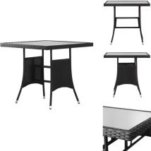 Table de jardin Noir 80x80x74 cm Résine tressée - Table De Jardin - Table Extérieure - Mobilier De Jardin - Table En Résine Tressée - Table Avec