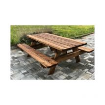 Jardinatoire - Table de jardin & pique-nique - 2.4m - 6-8 personnes - Section Renforcée - idéal pour dejeuner en exterieur