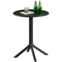 Table De Jardin Plastique, Table Ronde De Jardin En Plastique Pour Extérieur, Balcon, Terrasse Et Salon, Un Design Unique De Base, Stable, Durable Et 