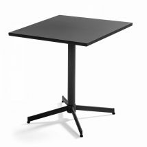 Oviala - Table de jardin carrée bistro inclinable en acier gris - Palavas