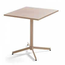 Oviala - Table de jardin carrée bistro inclinable en acier taupe - Palavas