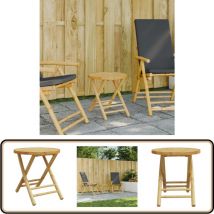 Table de jardin pliable Ø45x45 cm bambou - Table De Jardin Pliable - Table En Bambou - Mobilier De Jardin - Table Extérieure - Décoration Extérieur