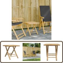 Table de jardin pliable 45x45x45 cm bambou - Table De Jardin Pliable - Table En Bambou - Mobilier De Jardin - Table Extérieure - Table D'appoint