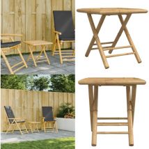 Table de jardin pliable 45x45x45 cm bambou - Table De Jardin Pliable - Table En Bambou - Mobilier De Jardin - Table Extérieure - Table D'appoint