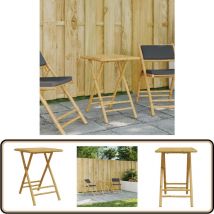 Table de jardin pliable 55x55x75 cm bambou - Table De Jardin Pliable - Table En Bambou - Mobilier De Jardin - Table Extérieure - Table D'appoint