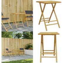 Table de jardin pliable 55x55x75 cm bambou - Table De Jardin Pliable - Table En Bambou - Mobilier De Jardin - Table Extérieure - Table D'appoint