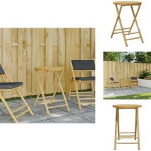 Table de jardin pliable Ø55x75 cm bambou - Table De Jardin Pliable - Table En Bambou - Mobilier De Jardin - Table Extérieure - Table Ronde