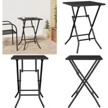 Table de jardin pliable anthracite 50x50x72 cm maille d'acier - Table De Jardin Pliable - Table D'extérieur - Mobilier De Jardin - Table En Maille