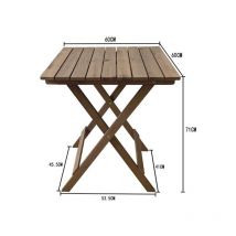 Fitags - Table de jardin pliable Table de jardin portable en bois pour l'extérieur 606071cm