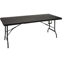 Table pliante - imitation bois - 180 x 75 x 74 cm