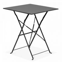 Table de jardin pliante bistrot en acier gris