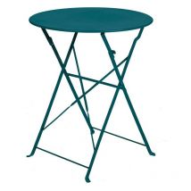 Ozalide - capri - Table de jardin pliante - 2 places - Bleu Canard