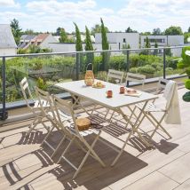 Hesperide - Table de jardin pliante rectangulaire Greensboro argile 6 places en acier - Hespéride