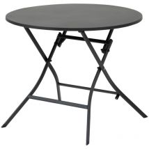 Hesperide - Table de jardin pliante rectangulaire Greensboro graphite 4 places en acier - Hespéride