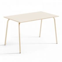 Table de jardin en acier 120 x 70 cm ivoire - Palavas