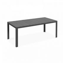 Table de jardin en aluminium et bois synthétique gris