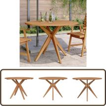 Table de jardin ronde Ø85x75 cm bois d'acacia solide - Table De Jardin - Table Ronde - Acacia - Mobilier De Jardin - Table Extérieure