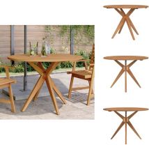 Table de jardin ronde Ø85x75 cm bois d'acacia solide - Table De Jardin - Table Ronde - Acacia - Mobilier De Jardin - Table Extérieure