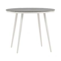 Paris Prix - Table de Jardin Ronde 'Break' 90cm Gris