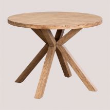 Table de jardin ronde en bois d'eucalyptus Naele Sklum 100 cm