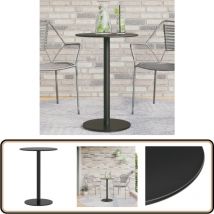 Table de jardin ronde noir Ø50x72 cm acier - Table De Jardin - Table Extérieure - Table Ronde - Table En Acier - Mobilier De Jardin