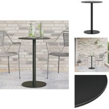 Table de jardin ronde noir Ø50x72 cm acier - Table De Jardin - Table Extérieure - Table Ronde - Table En Acier - Mobilier De Jardin