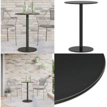Table de jardin ronde noir Ø50x72 cm acier - Table De Jardin - Table Extérieure - Table Ronde - Table En Acier - Mobilier De Jardin - Home & Living