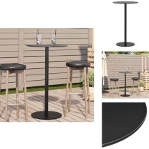 Table de jardin ronde noir Ø60x105 cm acier - Table De Jardin - Table Extérieure - Table Ronde - Table En Acier - Mobilier De Jardin