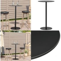 Table de jardin ronde noir Ø60x105 cm acier - Table De Jardin - Table Extérieure - Table Ronde - Table En Acier - Mobilier De Jardin - Home & Living