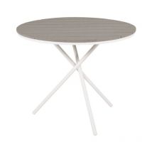 Paris Prix - Table de Jardin Ronde 'Parma' 90cm Gris