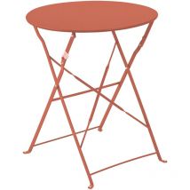 Oviala - Table pliante en acier terracotta