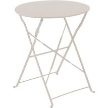 Oviala - Table pliante en acier beige clair