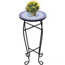 Maisonchic - Table de jardin, Table d'appoint Table d'extérieur Mosaïque Bleu et blanc CON57017 design in