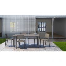 Scab Design - Table de jardin, Table de jardin 6 personnes Ercole Anthracite en Plastique
