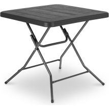 Table De Jardin Table Pliante Table De Camping Portable En Matériau Hdpe, Cadre En Acier, Résistante Aux Intempéries, Charge Max 50 Kg 80 X 80 X 74 Cm