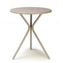 Gbshop - Table de jardin, Table ronde extérieur Leo Beige en Metal, Scab design