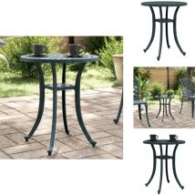 Table de jardin vert Ø48x53 cm aluminium coulé - Table De Jardin - Table Extérieure - Mobilier De Jardin - Table Ronde - Aluminium