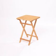 Table de jardin WELLHOME 60x60x72 cm, MARRON en bois de hêtre finition sans vernis