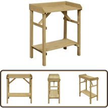Table de jardinière Bois de pin imprégné 75x40x90 cm - Table De Jardin - Table D'extérieur - Support Plante - Meuble Jardin - Rangement Jardin