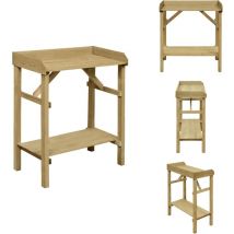 Table de jardinière Bois de pin imprégné 75x40x90 cm - Table De Jardin - Table D'extérieur - Support Plante - Meuble Jardin - Rangement Jardin