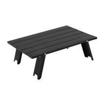 Tonchean - Table de jardin,Table de plage personnelle, mini petite table de camping portable pliable en aluminium (noir)
