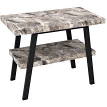 Table de lavabo twiga 80x72x50 cm, noir mat/grande pierre