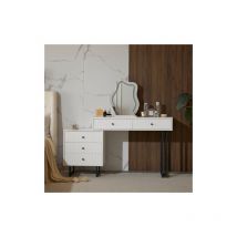 Table de maquillage, table de maquillage avec miroir et éclairage, table rétractable, éclairage LED tricolore, dimensions: B100 / h76 / T40 cm (sans