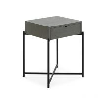 Table de chevet 50x40x62 Bois gris/Métal noir